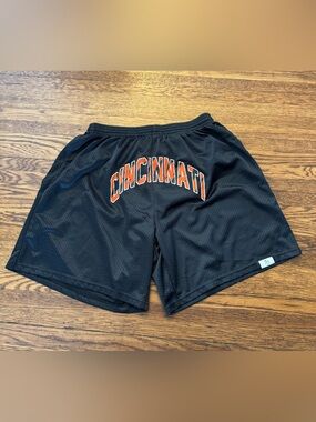 CINCINNATI BENGALS (GOAT) BRAND Black Athletic Mesh Shorts